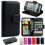 Wholesale iPhone 4S / 4 Simple Flip Leather Wallet Case (Black)